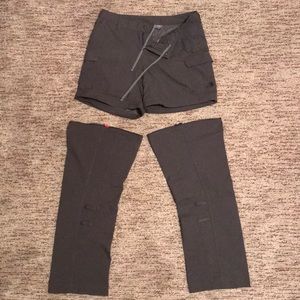 The North Face hiking shorts / pants combo